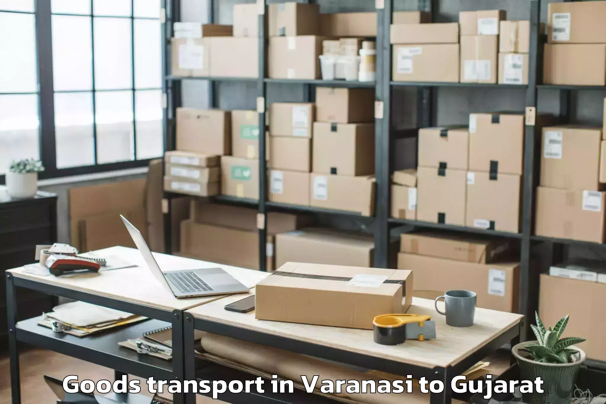 Book Varanasi to Vansda Goods Transport Online